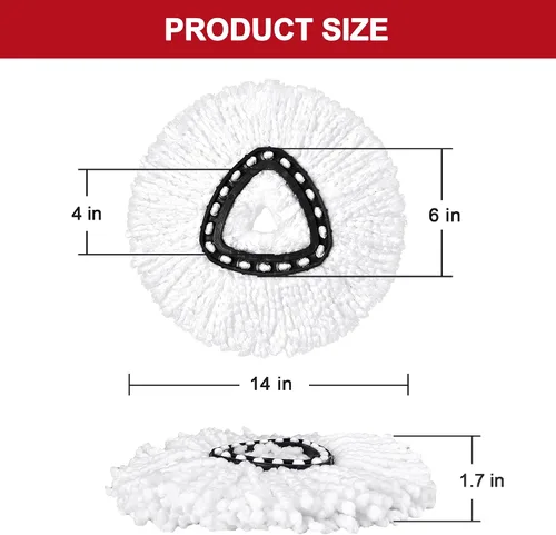 Vista 7 de 1 paquete de cabezales de repuesto para mopa giratoria O-Ceda Easy Wrin, recambios de mopa giratoria de microfibra, repuesto de cabezal de mopa