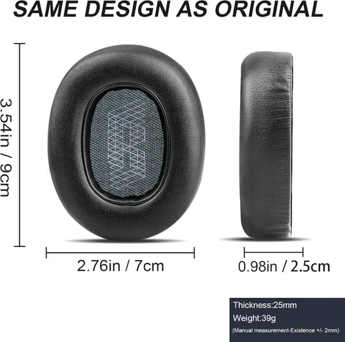 Vista 3 de Almohadillas de repuesto para auriculares JBL Live 650/660BTNC E65BTNC, almohadillas para los oídos con espuma viscoelástica con cancelación de ruido