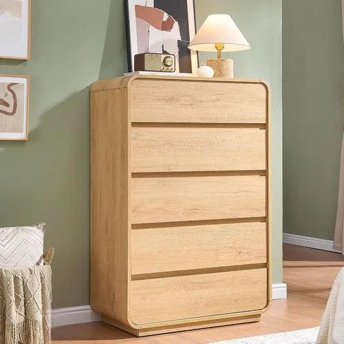 Vista 15 de Standifurno Cómoda de 29.5'' de Ancho para Clóset, Cajones Negros con Diseño Curvo, Cajonera con 5 Cajones, Cajón Vertical con Amplio