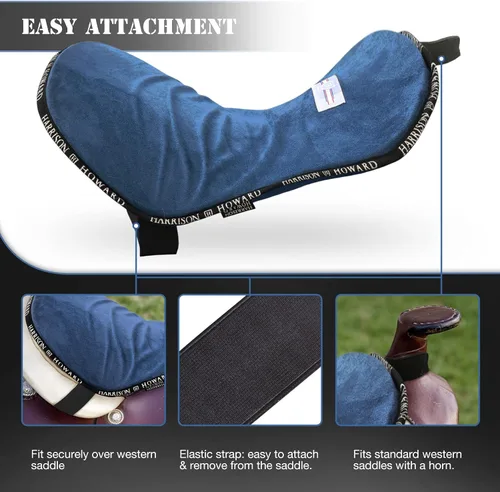 Vista 2 de Harrison Howard Protector de Asiento de Sendero Occidental Equipo de Montar para Silla de Caballo con Cojín Inferior Ayuda a Distribuir la Presión