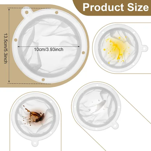Vista 2 de 4 filtros de malla de 200 filtros de alimentos de 5 pulgadas, tamiz de nailon, filtro de malla fina de plástico reutilizable para filtrar yogur