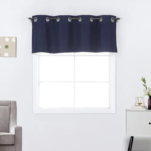 Vista 11 de Rooney Cortinas cortas negras para ventana, cortinas opacas con aislamiento con ojales, para cocina, sótano, oficina, 2 piezas, 30 x 36 pulgadas por