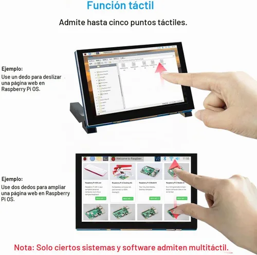 Vista 6 de Hosyond Pantalla táctil IPS MIPI DSI de 5 pulgadas compatible con Raspberry Pi 5/4/3, pantalla capacitiva de 800 x 480 píxeles, interfaz sin