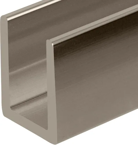 Vista 20 de Brixwell SDCD3812A-CCP12 Canal en U Profundo de Aluminio Anodizado Satinado Sin Marco para Puerta de Ducha para Vidrio de 3/8" de Grosor - Longitud