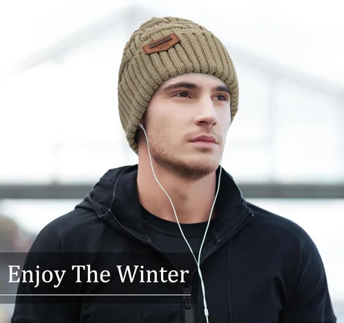 Vista 70 de Loritta Gorro de invierno cálido de punto grueso y holgado para hombre