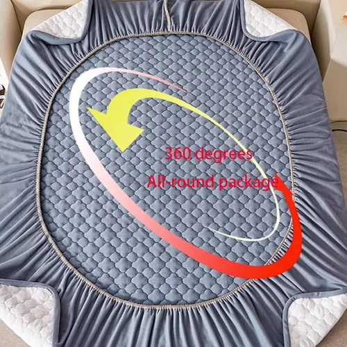 Vista 6 de FCLDESHOP Se adapta perfectamente a colchones, sábanas bajeras de franela de color sólido grueso para otoño e invierno, protector de colchón