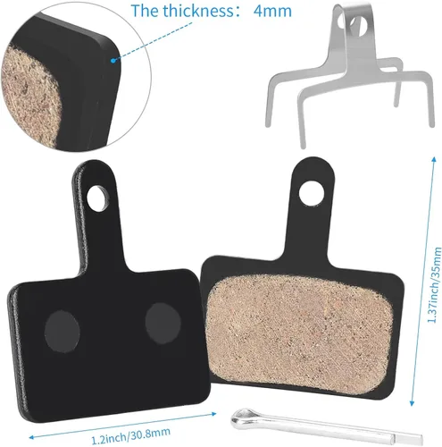 Vista 5 de 4 pares de pastillas de freno para bicicleta, pastillas de freno para bicicleta con herramientas de instalación compatibles con pastillas de freno