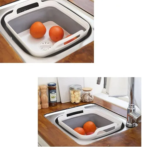 Vista 2 de Tina plegable para lavadero, lavabo para camping, plato de lavado, lavabo portativo para fregadero de caravana, verduras, frutas, fregadero