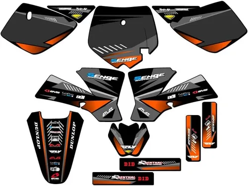Vista 7 de Kit de base gráfica SX 50 Surge Black Senge 2002-2008 compatible con KTM