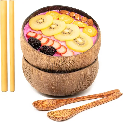 Vista 7 de Rainforest Bowls Cuenco de coco de palmera – Cuenco de arte sostenible inspirado en la naturaleza – Hecho a mano de una cáscara de coco recuperada