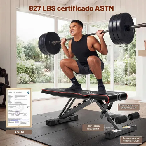 Vista 2 de YOLEO Adjustable Weight Bench, ASTM-Certified 827LBS