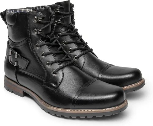 Vista 4 de Bruno Marc - Botas de combate para motocicleta con cremallera para hombre