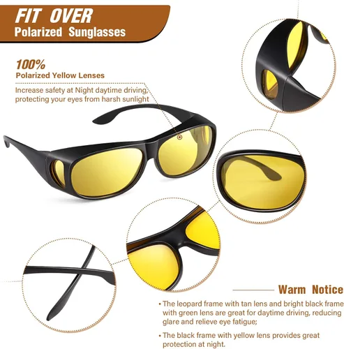 Vista 4 de 3 pares de lentes de sol polarizados para hombre gafas deportivas polarizadas para hombre paquete de lentes de sol polarizadas de gran