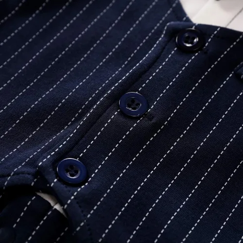 Vista 5 de PATPAT Mameluco de caballero para bebés y niños con pajarita para recién nacido, traje formal para bebé, ropa para recién nacido-12 meses