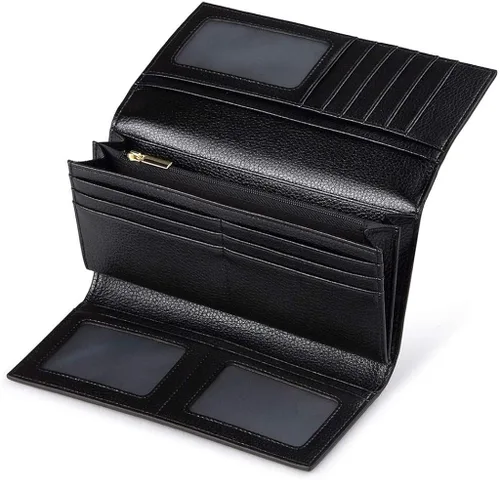 Vista 4 de JEEBURYEE - Cartera de cuero para mujer con bloqueo RFID