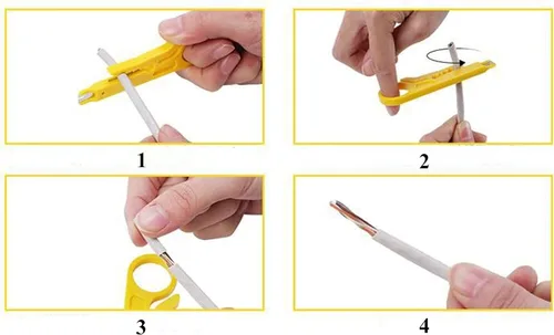 Vista 4 de Gaobige Kit de herramientas de crimpado rj45, herramienta de crimpado Cat5 Cat5e con 100 conectores RJ45 Cat5, 20 cubiertas de conector RJ45 Cat5e