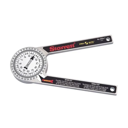 Vista 8 de Starrett ProSite 505 - Transportador combinado de aluminio, ideal para carpinteros, fontaneros y mejoras para el hogar de bricolaje, 7 pulgadas