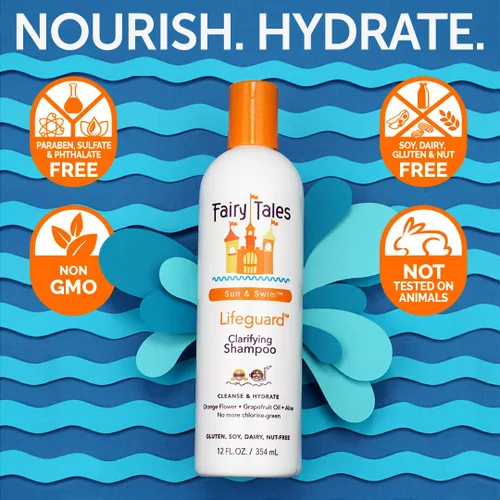 Vista 4 de Fairy Tales - Champú de natación de 354 mL y acondicionador de 236 mL para niños, fabricado con ingredientes naturales en los Estados Unidos, champú