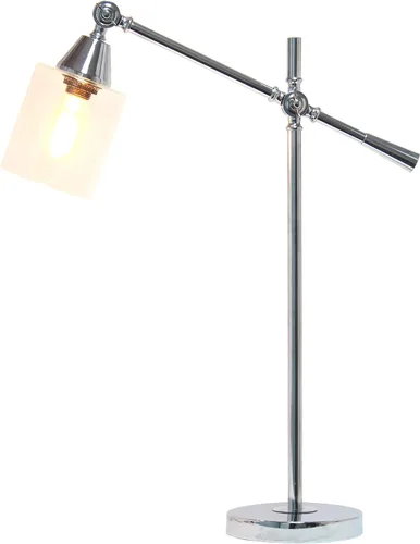 Vista 5 de Elegant Designs LD1030-CHR - Lámpara de mesa moderna con brazo inclinable industrial de 28 pulgadas, cromada