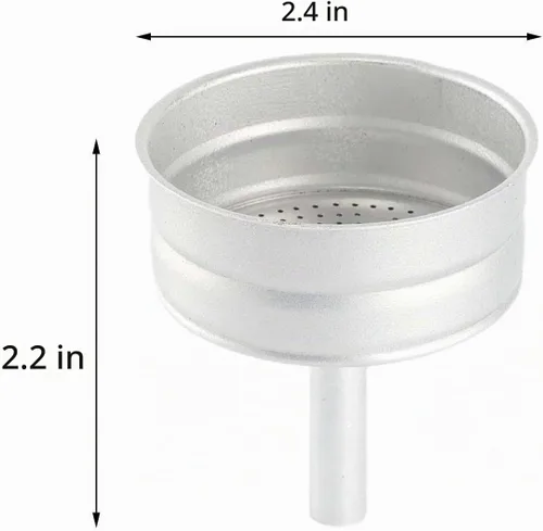Vista 2 de Fenteer Embudo de reemplazo de olla de aluminio con filtro de moka, herramientas de cocina, 3 tazas