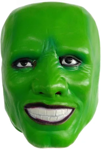 Vista 2 de The Mask - Máscaras de látex de Jim Carrey para fiesta de cosplay, color verde