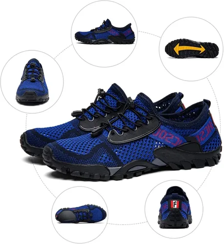 Vista 6 de SOBASO Zapatos de agua para mujeres y hombres, secado rápido, para natación, playa, zapatos acuáticos para deportes acuáticos, buceo, senderismo