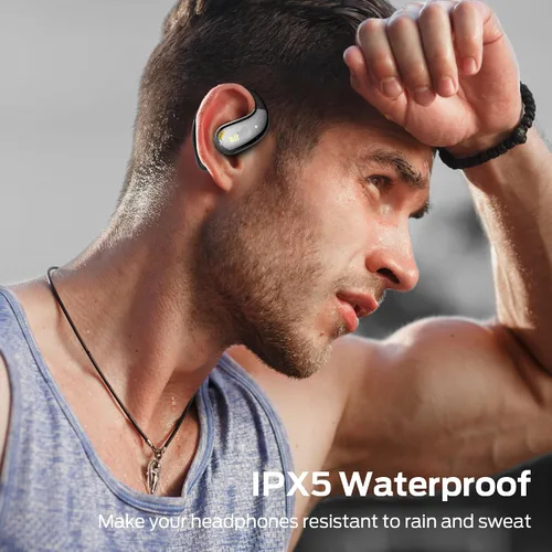 Vista 4 de Monster Open Ear AC360, auricular inalámbrico Bluetooth giratorio, con cordón, Bluetooth 6.0 mejorado, control táctil, batería de larga duración