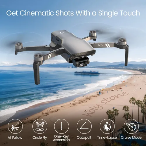 Vista 6 de Holy Stone HS900 - Dron con cámara para adultos, foto de 8K y video de 4K/30fps, 249g FAA Compliant, cardán de 3 ejes, largo alcance 20,000 pies