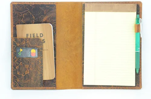 Vista 7 de JJNUSA Funda de cuero compatible con tops The Legal Pad Writing Pads de 5 x 8 pulgadas, regla legal, cuadernos envejecidos funda de cuero genuino A5
