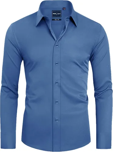 Vista 9 de Alimens & Gentle Camisas de vestir con escudo antimanchas para hombre vino borgoña