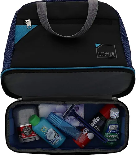 Vista 3 de Lewis N. Clark Deluxe Travelflex - Kit de aseo personal, bolsa de maquillaje, organizador de ducha + organizador de viaje, kit de artículos