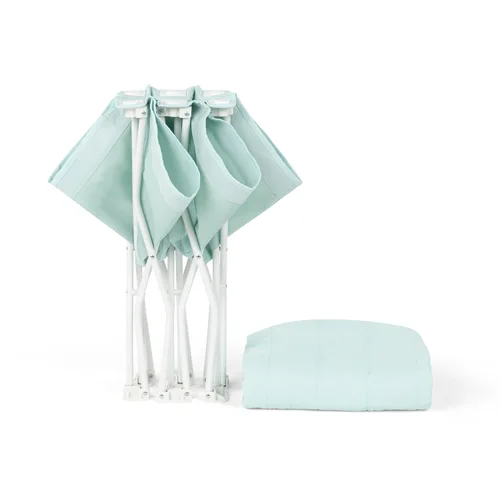 Vista 9 de Regalo My Cot® Cama portátil para niños pequeños con sábana bajera, cama plegable de viaje para niños y cuna de campamento, incluye sábana acolchada