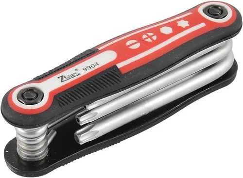 Vista 3 de uxcell Herramienta de reparación de llaves Torx Star de seguridad de extremo hueco plegable