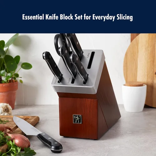 Vista 2 de HENCKELS Solution Razor-Sharp - Juego de 7 cuchillos con bloque de cuchillos, cuchillo de chef, cuchillo de pan, diseño alemán informado por más