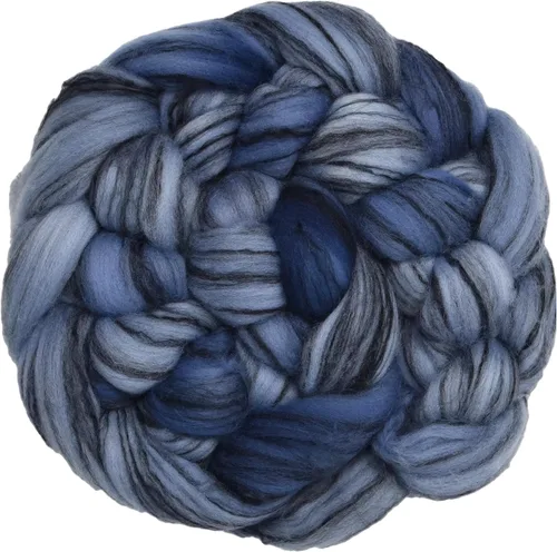 Vista 24 de Teñido a mano Superfino Merino Tencel Roving para hilar y fieltro. Albaricoque 1oz