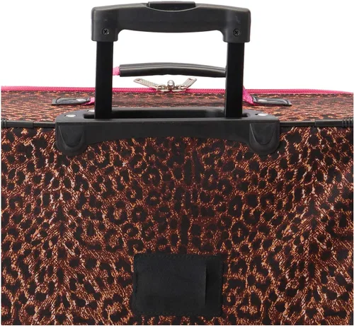 Vista 6 de Rockland Vara Softside - Equipaje vertical, leopardo rosa, juego de 3 piezas (202228), Pink Leopard, Vara Softside Juego de equipaje vertical de 3