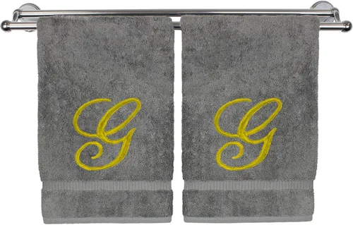 Vista 76 de Toalla de mano con monograma, regalo personalizado, 16 x 30 pulgadas, extra absorbente, 100% algodón turco, acabado de rizo suave, para baño, cocina