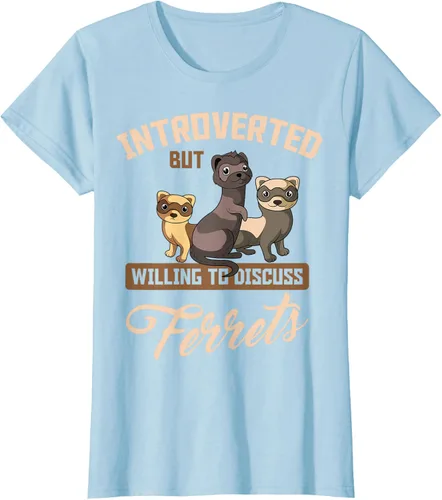 Vista 22 de Camiseta para amantes de los animales de los hurones, Negro, S