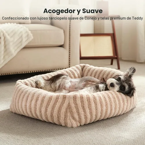 Vista 3 de MIXJOY Cama para Perros de Tamaño Mediano y Pequeño, Cama Lavable para Perros Medianos con Funda Extraíble, Cama Rectangular para Perros de Felpa