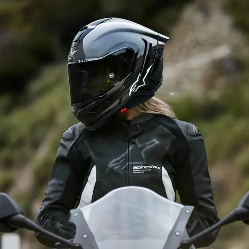 Vista 8 de Alpinestars Supertech R10 Casco sólido, carcasa de carbono, certificado CE, ventilación avanzada y ajuste