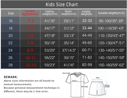 Vista 6 de URAISEUS Camiseta de fútbol para niños, ropa deportiva para niños, uniformes de fútbol juvenil con calcetines y collares #7