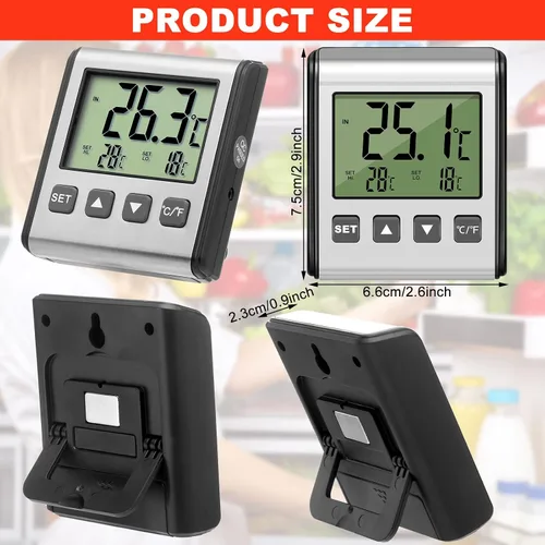 Vista 2 de Moukeren - Termómetro digital para refrigerador y congelador con alarma