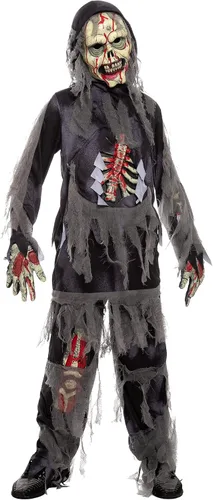 Vista 6 de Spooktacular Creations Disfraz de zombi negro de terror para fiesta de disfraces de Halloween festivales disfraces de fiesta temática