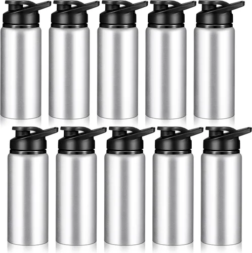 Vista 8 de CHENGU Botella de agua a granel de 20 onzas de aluminio, botellas reutilizables ligeras con tapa de rosca, vasos de agua fáciles de transportar, a