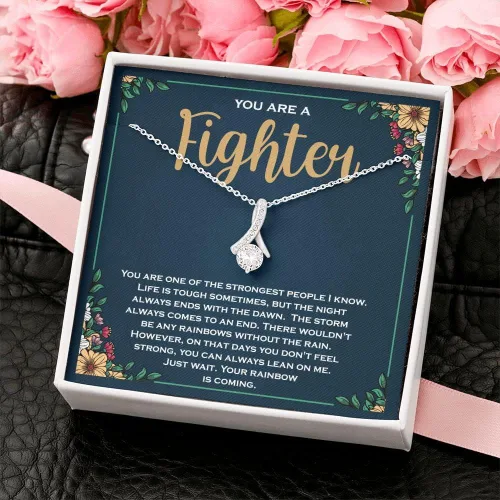Vista 2 de You Are A Fighter Warrior Cancer Afirmación de divorcio Sobreviviente Depresión Recuperar Apoyo Emocional Fuerza Inspiradora Aliento Motivacional