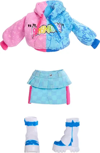 Vista 8 de Rainbow High Jr High Rock Band - Skyler, muñeca de moda azul de 9 pulgadas con micrófono más soporte y amplificador, personalizable con calcomanías