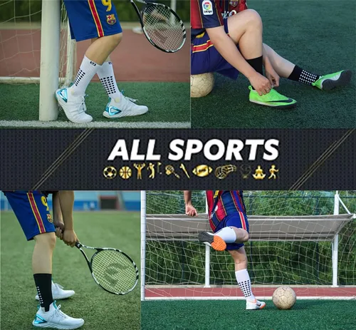 Vista 6 de Ulalaza Calcetines de fútbol unisex antideslizantes para deportes gruesos y antideslizantes para fútbol, baloncesto y deportes