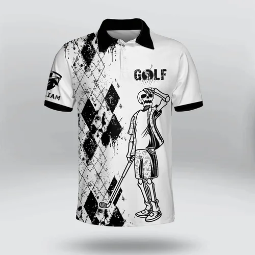 Vista 2 de TEEMAN Camisetas polo de golf divertidas personalizadas para hombres camisetas de golf locas para hombres divertidas camisas de golf para hombres