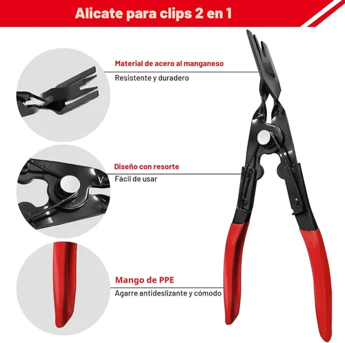 Vista 5 de 3 herramientas de extracción de clips, juego de alicates de clip, herramienta de extracción de sujetadores, kit de herramientas de extracción
