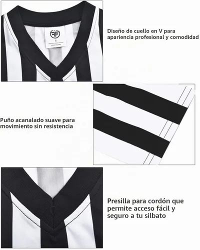 Vista 2 de ChinFun Official Referee Costume Women's Ref Shirt V-Neck